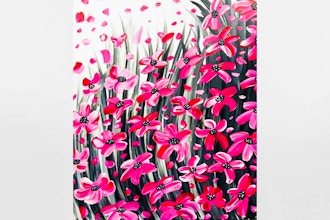 Paint Nite: Pink Petals in the Wind